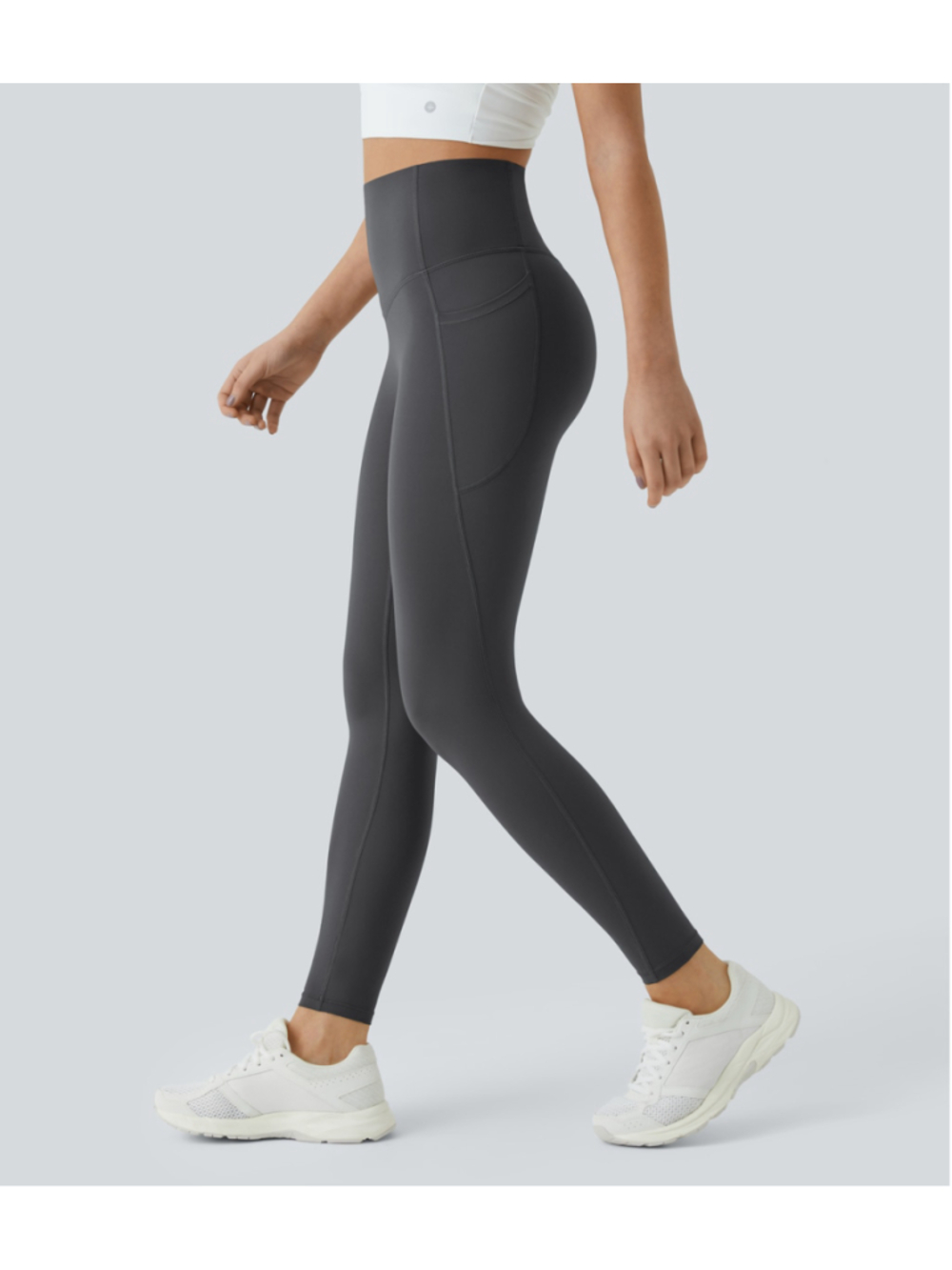 Halara UltraSculpt High Waisted Pocket Leggings Dark Gray Activewear SZ XS